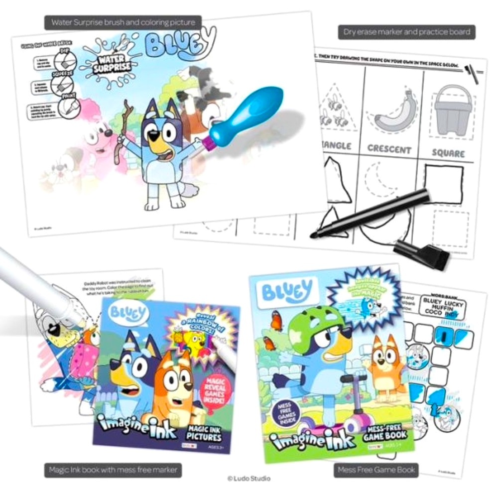 Bluey Imagine Ink 4-in-1 Activity Box Set By Bendon Mess Free Magic Ink NEW - Picture 7 of 8